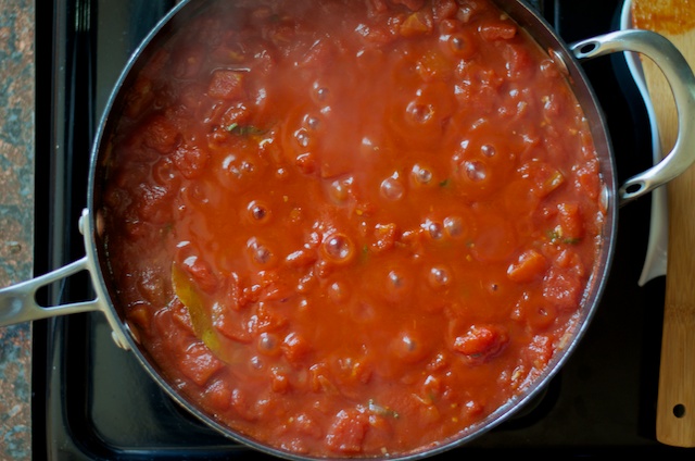 simmering sauce
