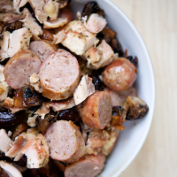 One-Pan Chicken, Sausage and Mushroom Roast