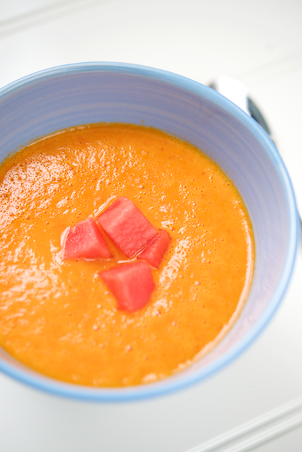 Chilled Watermelon Curry Soup Recipe [paleo, primal, vegetarian, vegan]